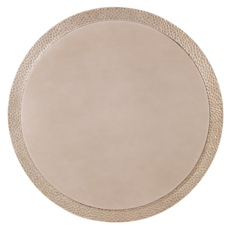 Hooker Furniture Archives Hammered Spot Table — Satin Brass Round Accent With Birch Veneer, Durable Aluminum Base, Timeless Craftsmanship 6123-80003-95
