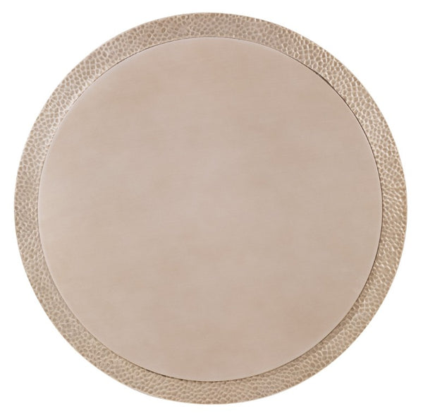 Hooker Furniture Archives Hammered Spot Table — Satin Brass Round Accent With Birch Veneer, Durable Aluminum Base, Timeless Craftsmanship 6123-80003-95