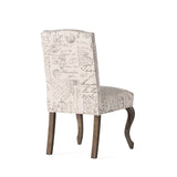 Christopher Knight Home® - Noble House - Crown Top French Script Beige Fabric Dining Chair - Set of 2