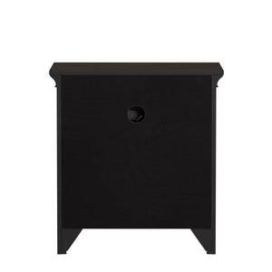 Homelegance By Top-Line Macie 1-Drawer Wood Cupboard Nightstand with Charging Station Black Wood