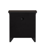 Homelegance By Top-Line Macie 1-Drawer Wood Cupboard Nightstand with Charging Station Black Wood