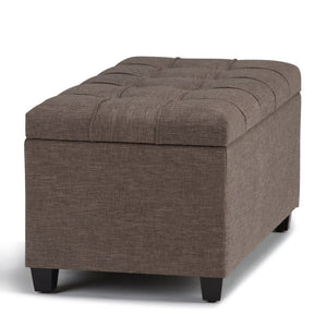 English Elm Sienna Storage Ottoman Bench - Versatile Fawn Brown Seating With Chic Tufted Design & Storage Space B136P159112-GIGA
