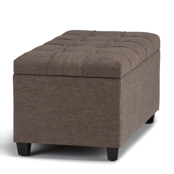 English Elm Sienna Storage Ottoman Bench - Versatile Fawn Brown Seating With Chic Tufted Design & Storage Space B136P159112-GIGA