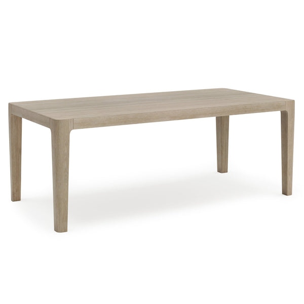 Bernhardt Bernhardt Edenton Teak Outdoor Dining Table, 79" Sea Oat Finish, Slatted Top, Tapered Legs, Weather-Resistant X09222