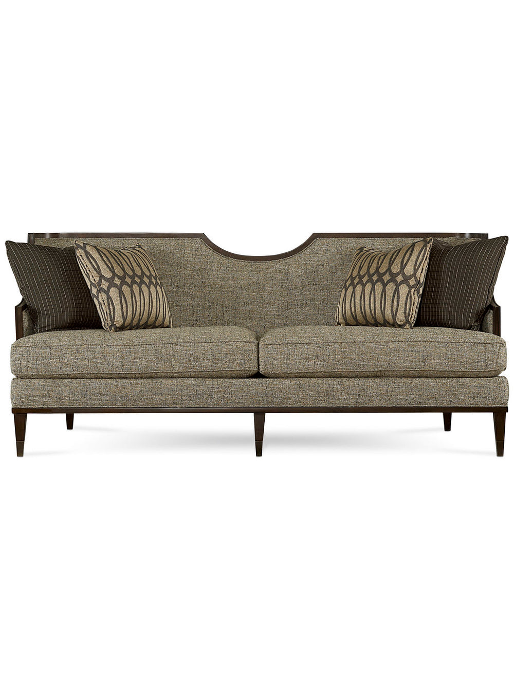 A.R.T. Furniture Harper Modern Sofa - Stylish New Traditional Design With Elegant Curved Arms And Plush Cushions Gray, Brown Wood,Foam,Down,Fabric,Metal 161501-5036aa