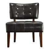 Homelegance By Top-Line Langdon Faux Leather Armless Accent Chair Brown Faux Leather