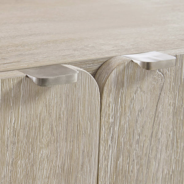 Bernhardt Bernhardt Antibes Buffet With Rustic Oak & Concrete Pedestal Bases — Sculptural Storage, Adjustable Shelves 350134