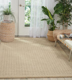 Nourison Perris PERR1 Handmade Woven No Border Indoor Only Contemporary  Rug Taupe, Taupe 100% Wool 99446223951