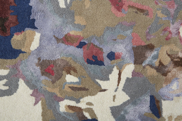 Feizy Rugs Dfy8865f Dafney Hand-tufted Floral & Botanical Rug - Whimsical Watercolor Design In Vivid Colors For Elegance Blue,Pink,Gray Viscose,Wool Dfy8865fblumltp00
