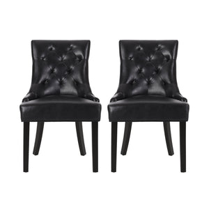 English Elm Cheney Tufted Upholstered Dining Chair Set with Solid Wood Legs for Modern Rooms 54181.00PUMDNT