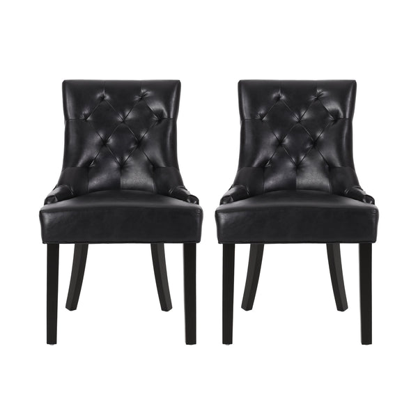English Elm Cheney Tufted Upholstered Dining Chair Set with Solid Wood Legs for Modern Rooms 54181.00PUMDNT