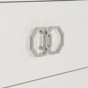 Bernhardt Bernhardt Glamorous Two-Tone Nightstand With Floating Soft-Close Drawers, Usb Charging Port Eggshell; Onyx 34" W x 19" D x 30.13" H 307229