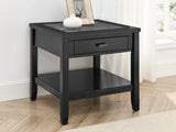 English Elm Steve Silver - Garvine - Sintered Stone End Table - Black