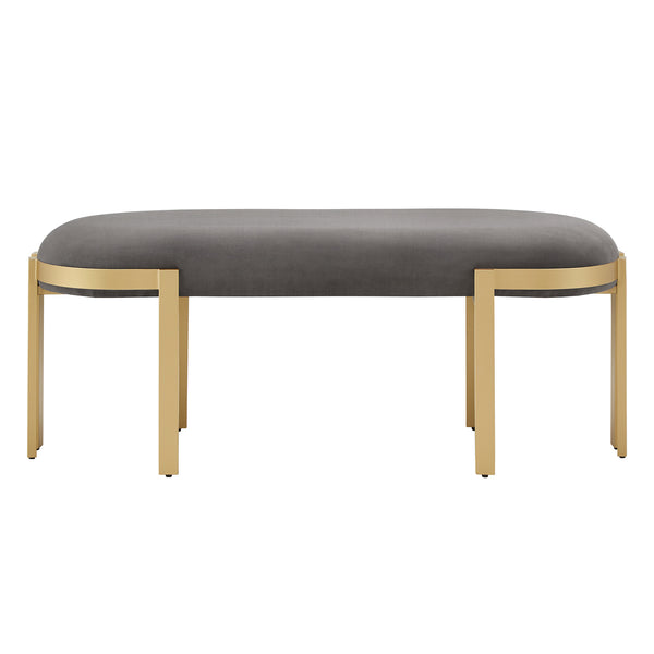 Homelegance By Top-Line Raiden Upholstered Bench Grey Velvet