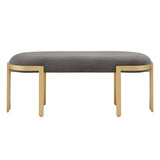 Homelegance By Top-Line Raiden Upholstered Bench Grey Velvet