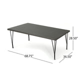 Christopher Knight Home® - Noble House - Bedford Outdoor Grey Wicker Rectangular Dining Table with Hair Pin Legs