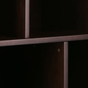English Elm Draper Mid-Century Wide Bookcase & Storage Unit - Stylish Solid Rubberwood In Medium Auburn Brown B136P158159