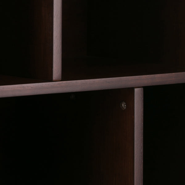 English Elm Draper Mid-Century Wide Bookcase & Storage Unit - Stylish Solid Rubberwood In Medium Auburn Brown B136P158159