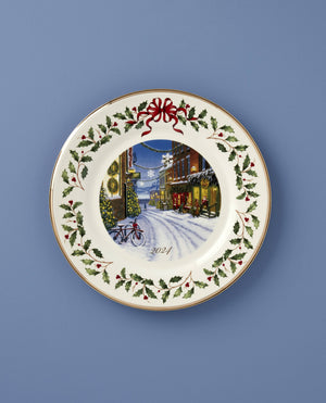 Lenox 2024 Holiday Annual Plate Winter Scene Multi, IVORY PORCELAIN 896239