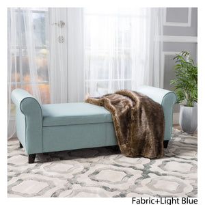 English Elm Hayes Upholstered Storage Bench with Rolled Arms for Entryway Bedroom or Living Room 57735.00LBL