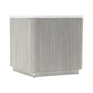 Bernhardt Bernhardt Colonnade Side Table With Faux Stone Top And Reeded Gmelina Base, Modern Accent Piece 458111