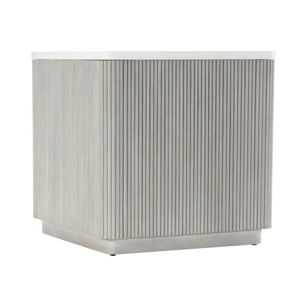 Bernhardt Bernhardt Colonnade Side Table With Faux Stone Top And Reeded Gmelina Base, Modern Accent Piece 458111