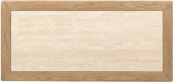 Hooker Furniture Driftwood One-Drawer Nightstand With Stone Top, Buckboard Oak Finish, Self-Closing Drawer, Shelf Light Wood 6820-90216-80