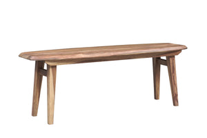 Porter Designs Porter Fusion Solid Sheesham Wood Dining Bench – Elegant Mid-century Modern Design, Light Brown Finish Light Brown Wood 07-117-13-6730