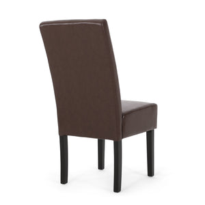 English Elm Dining Chair Set of 2 Upholstered Rubberwood Legs Minimalist Contemporary Seating 60162.00PUDBRN