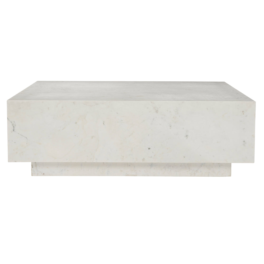 Bernhardt Bernhardt Donnelly Banswara Marble Cocktail Table — Modern Sculptural 48" Square Plinth Base On Casters 301007