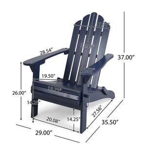 English Elm Christopher Knight Home® - HOLLYWOOD Acacia Wood Foldable Adirondack Chair for Patio & Poolside — Weather-Resistant, Classic Comfort Blue 39.25 L x 24.5 W x 7.75 H 62399.00BLU
