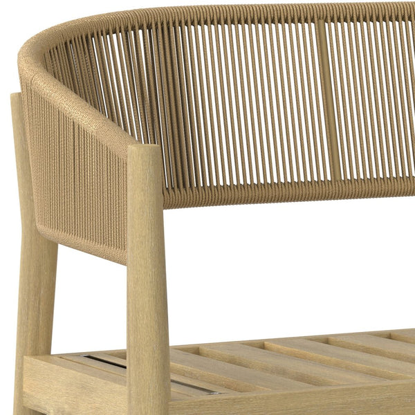 English Elm Bayshore Outdoor Sofa Natural – Handcrafted Acacia & Rust‑Resistant Aluminum, Weather‑Resistant Fabric B136P159390