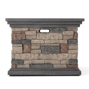 English Elm 32'' Square Mgo Propane Fire Pit Stone Finish 40000 Btu Outdoor Patio Centerpiece 57552.00-40K