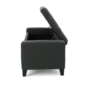 English Elm Guernsey Tufted Storage Ottoman with Lift Top Hidden Compartment for Living Rooms 59336.00DGY