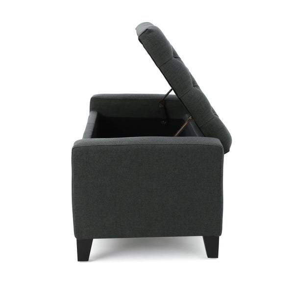 English Elm Guernsey Tufted Storage Ottoman with Lift Top Hidden Compartment for Living Rooms 59336.00DGY