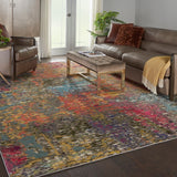 Nourison Celestial CES14 Machine Made Power-loomed Borderless Design Indoor Only Modern & Contemporary  Rug Sunset, Multicolor 100% Polypropylene 99446483218