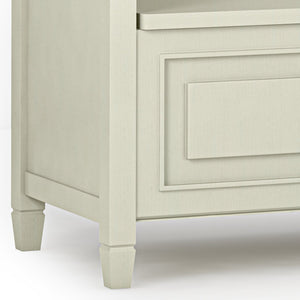 English Elm Connaught Entryway Storage Bench - Handcrafted Antique White Charm With Smart Storage & Seating B136P158532