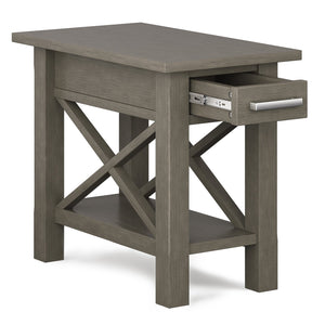 English Elm Kitchener Narrow Side Table - Handcrafted Farmhouse Grey With Storage For Small Spaces & Charm B136P159546