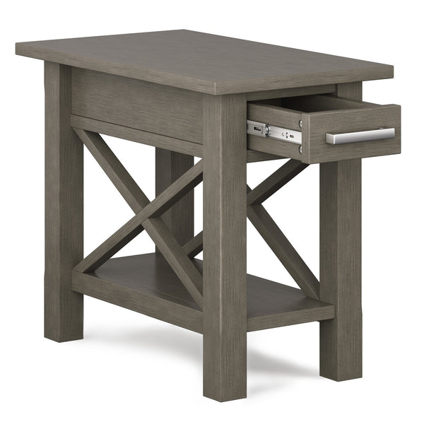 English Elm Kitchener Narrow Side Table - Handcrafted Farmhouse Grey With Storage For Small Spaces & Charm B136P159546