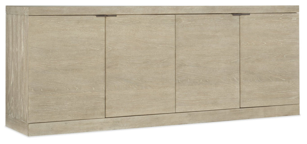 Hooker Furniture Cascade Credenza Tv Console 76" In Terrain Oak Veneer — Soft-Close Doors, Built-In Power, Chic Hardware 6120-55476-80