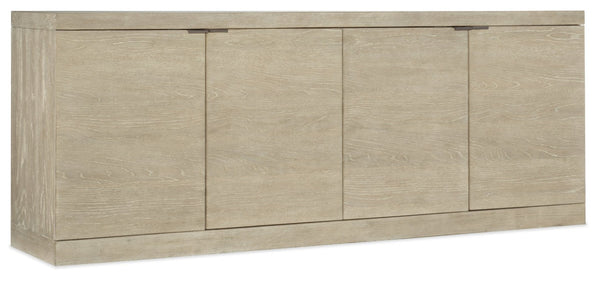 Hooker Furniture Cascade Credenza Tv Console 76" In Terrain Oak Veneer — Soft-Close Doors, Built-In Power, Chic Hardware 6120-55476-80