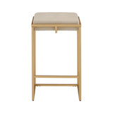 Homelegance By Top-Line Piper Gold Finish Metal Velvet Button Tufted 24" Counter Height Stools (Set of 2) Beige Engineered Wood