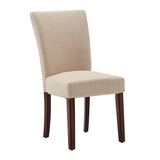 Homelegance By Top-Line Harmonn Linen Parsons Dining Chairs (Set of 2) Beige Rubberwood