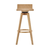 Homelegance By Top-Line Dylan Mid-Century Modern Swivel Wood Stool (Set of 2) Natural Wood