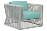 Miami Club Chair in Dupione Celeste w/ Self Welt SW4401-21-8067 Sunset West