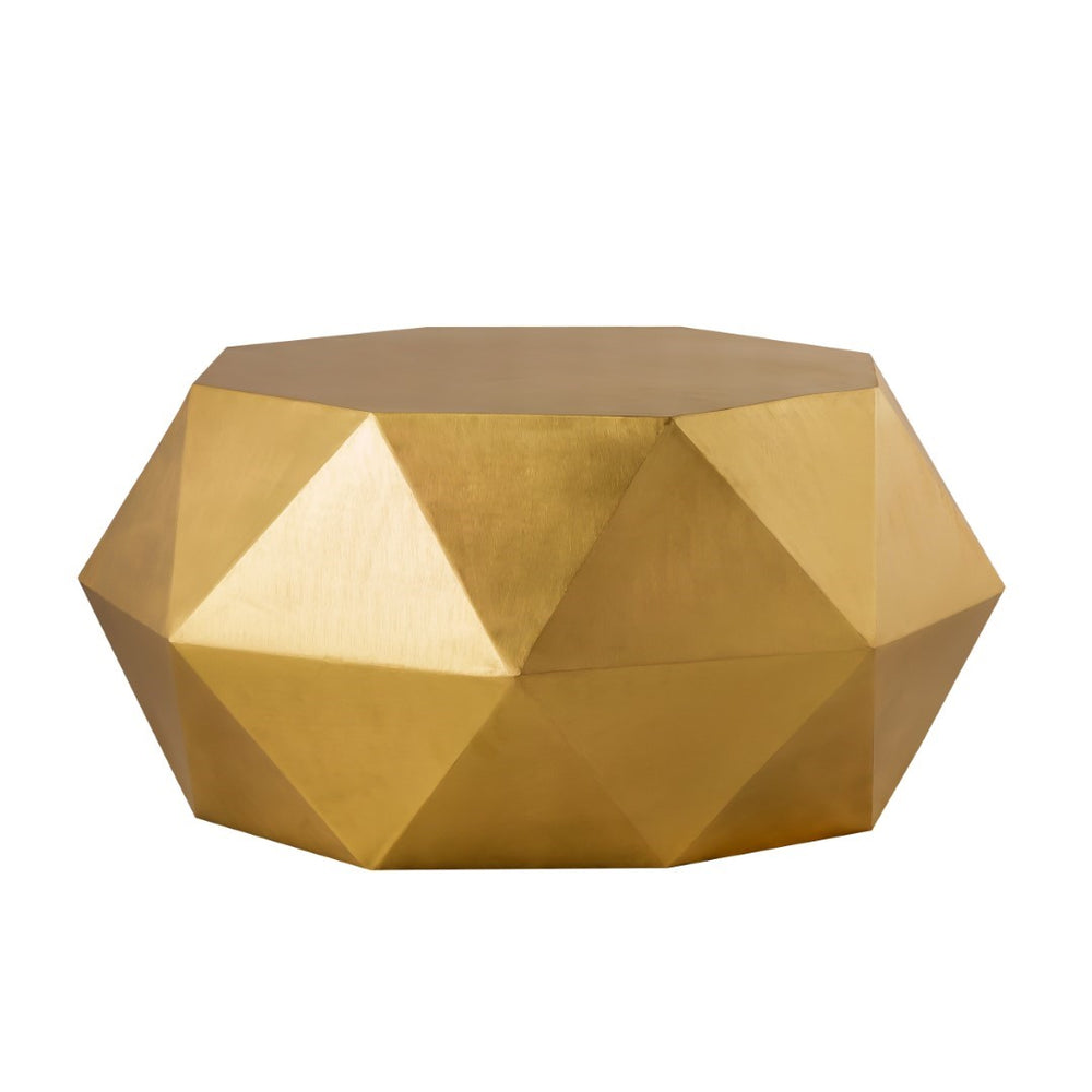 Pasargad Home Kronos Diamond Shape Coffee Table – Modern Brass Accent For Chic Living Spaces Gold Iron Prr-041brs