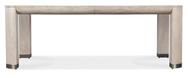 Hooker Furniture Modern Mood Leg Dining Table With Alabaster Diamond Finish, Pewter Accents, Extendable To 110" Light Brown 6850-75200-80
