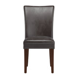 Homelegance By Top-Line Harmonn Faux Leather Parsons Dining Chairs (Set of 2) Cherry Rubberwood