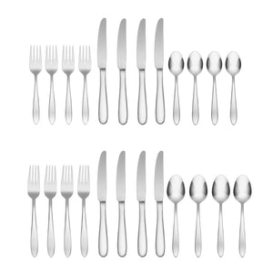 Lenox Oneida Mooncrest 20 Piece Everyday Flatware Set, Service for 4 Metallic, STAINLESS METAL B336020A
