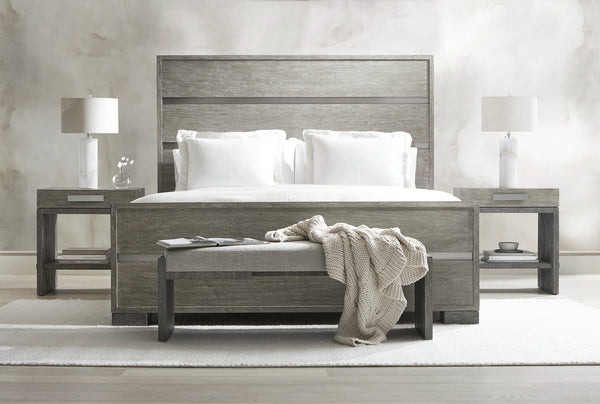 Bernhardt Bernhardt Foundations Bench — 54" Modern-Rustic Acacia In Dark Shale With Woven Cushion, Versatile Seating 306508